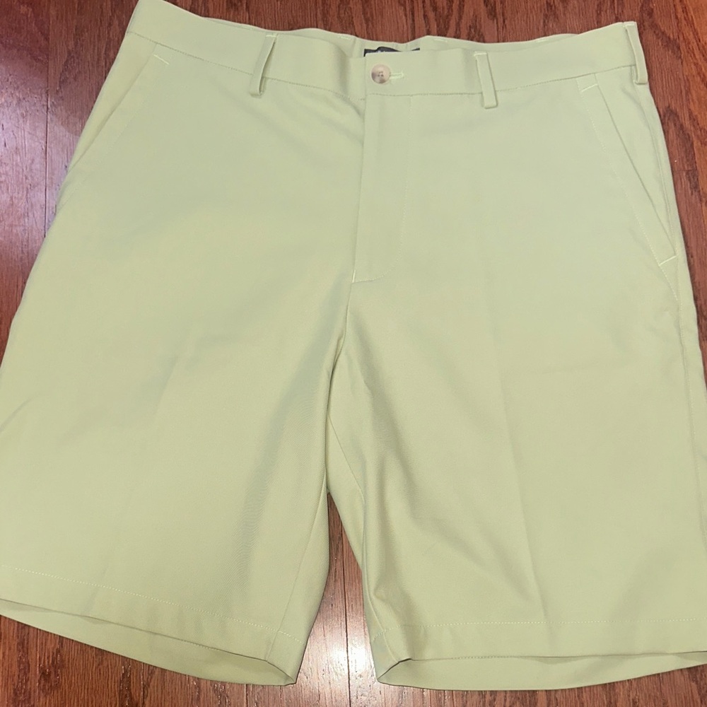 Peter Millar Light Green Flat Front Shorts